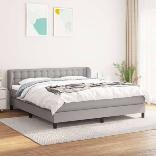 Krevet box spring s madracem svjetlosiva 160x200 cm tkanina - Svjetlosiva 160 x 200 cm gumbi Cijena