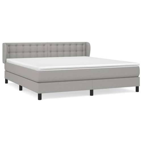 Krevet box spring s madracem svjetlosiva 160x200 cm tkanina - Svjetlosiva 160 x 200 cm gumbi Cijena