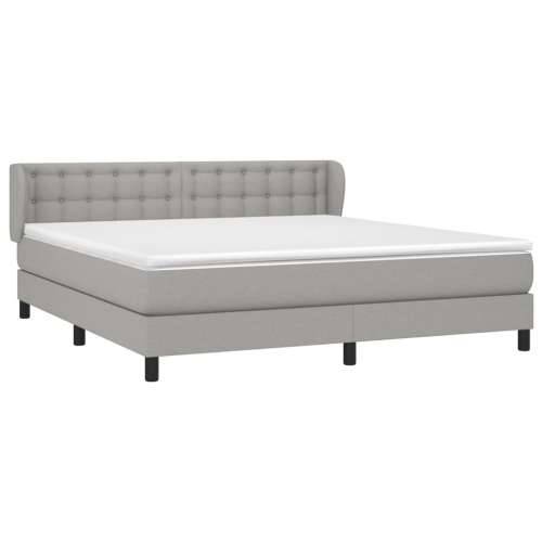 Krevet box spring s madracem svjetlosiva 160x200 cm tkanina - Svjetlosiva 160 x 200 cm gumbi Cijena