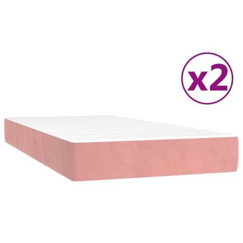 Krevet s oprugama i madracem ružičasti 200x200 cm baršunasti Cijena