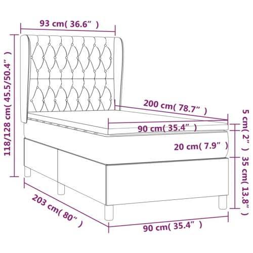 Box spring krevet s madracem ružičasti 90x200 cm baršunasti - Ružičasta 90 x 200 cm Dizajn s gumbima Cijena