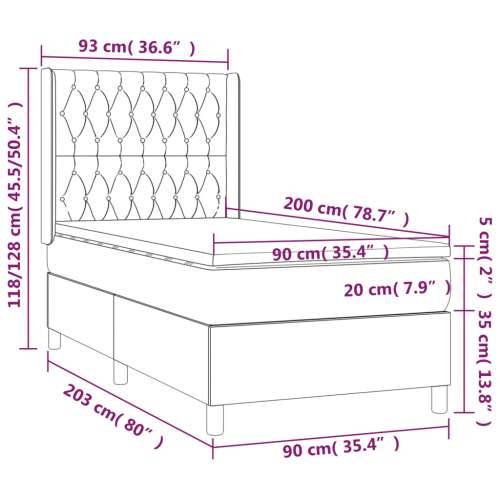 Box spring krevet s madracem ružičasti 90x200 cm baršunasti - Ružičasta 90 x 200 cm Dizajn s gumbima Cijena