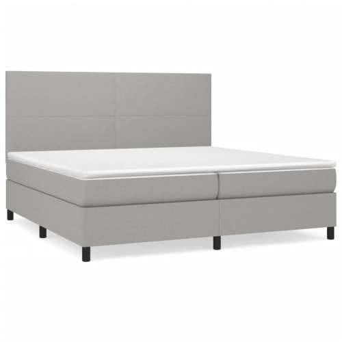 Krevet s oprugama i madracem svjetlosivi 200 x 200cm od tkanine - Svjetlosiva 200 x 200 cm Gladak dizajn Cijena