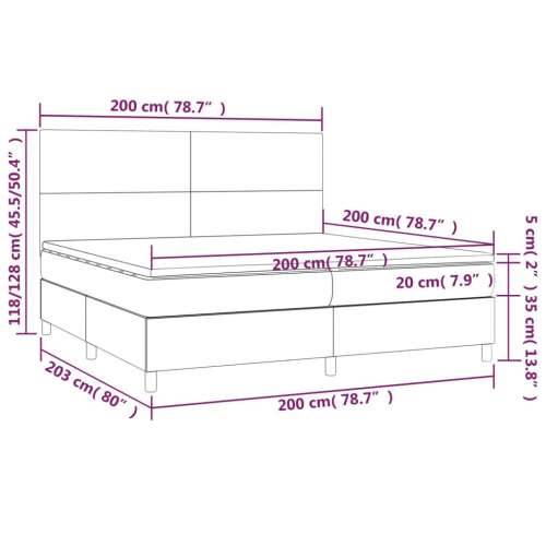 Krevet s oprugama i madracem plavi 200 x 200 cm od tkanine - Plava 200 x 200 cm Gladak dizajn Cijena