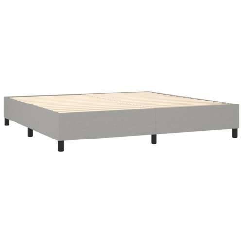 Krevet s oprugama i madracem svjetlosivi 200 x 200cm od tkanine - Svjetlosiva 200 x 200 cm Dizajn s gumbima Cijena