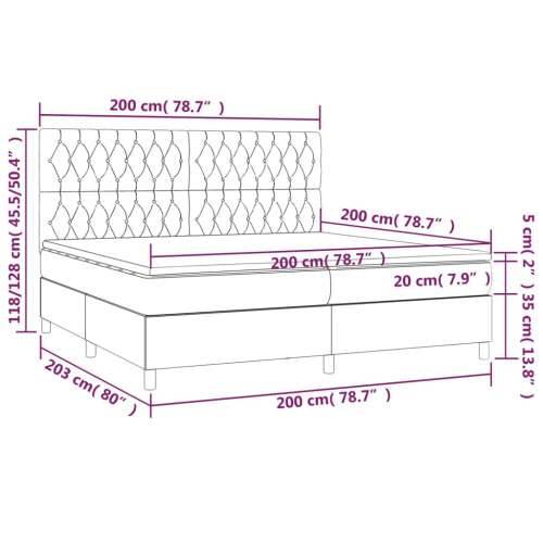 Krevet s oprugama i madracem svjetlosivi 200 x 200cm od tkanine - Svjetlosiva 200 x 200 cm Dizajn s gumbima Cijena