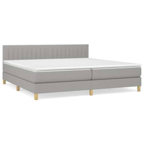 Krevet s oprugama i madracem svjetlosivi 200 x 200cm od tkanine - Svjetlosiva 200 x 200 cm Okomite pruge Cijena