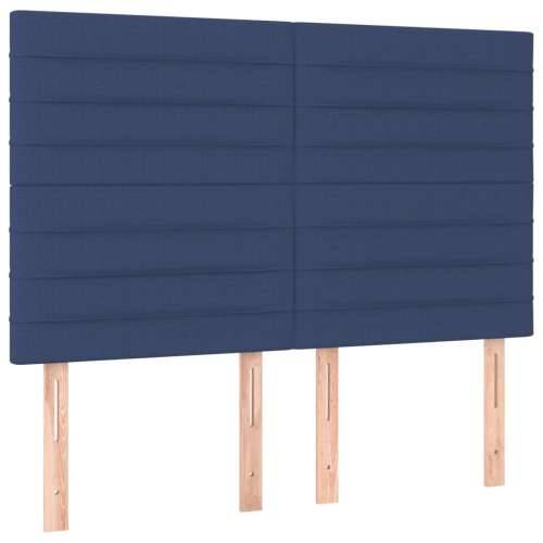 Krevet s oprugama i madracem plavi 140 x 190 cm od tkanine - Plava 140 x 190 cm vodoravne pruge Cijena