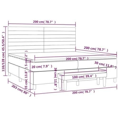 Krevet s oprugama i madracem tamnosmeđi 200x200 cm od tkanine - Tamno smeđa 200 x 200 cm vodoravne pruge Cijena