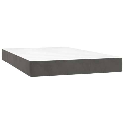 Box spring krevet s madracem tamnosivi 120 x 200 cm baršunasti - Tamno siva 120 x 200 cm Okomite pruge Cijena