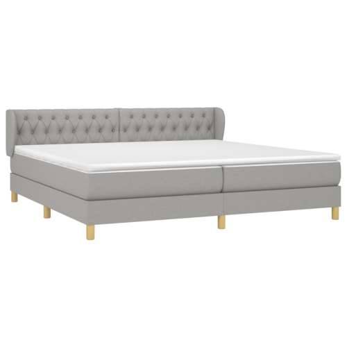 Krevet s oprugama i madracem svjetlosivi 200 x 200cm od tkanine - Svjetlosiva 200 x 200 cm Dizajn s gumbima Cijena