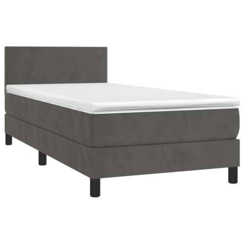 Box spring krevet s madracem tamnosivi 100x200 cm baršunasti - Tamno siva 100 x 200 cm Gladak dizajn Cijena