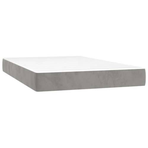 Box spring krevet s madracem svjetlosivi 120x200 cm baršunasti - Svjetlosiva 120 x 200 cm vodoravne pruge Cijena