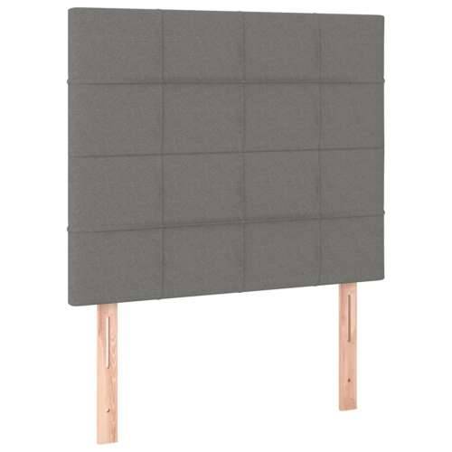 Okvir kreveta s oprugama i madrac tamnosivi 80x200cm od tkanine - Tamno siva 80 x 200 cm Blok s kvadratima Cijena
