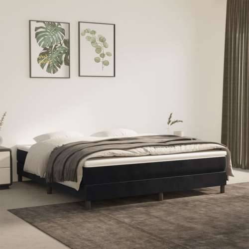 Krevet s oprugama i madracem crni 180x200 cm baršunasti