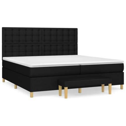 Krevet s oprugama i madracem crni 200x200 cm od tkanine - Crna 200 x 200 cm gumbi Cijena