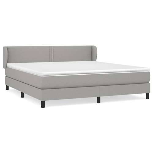 Krevet box spring s madracem svjetlosiva 160x200 cm tkanina - Svjetlosiva 160 x 200 cm Obično s čavlima Cijena