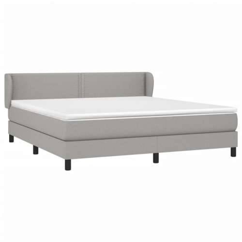 Krevet box spring s madracem svjetlosiva 160x200 cm tkanina - Svjetlosiva 160 x 200 cm Obično s čavlima Cijena