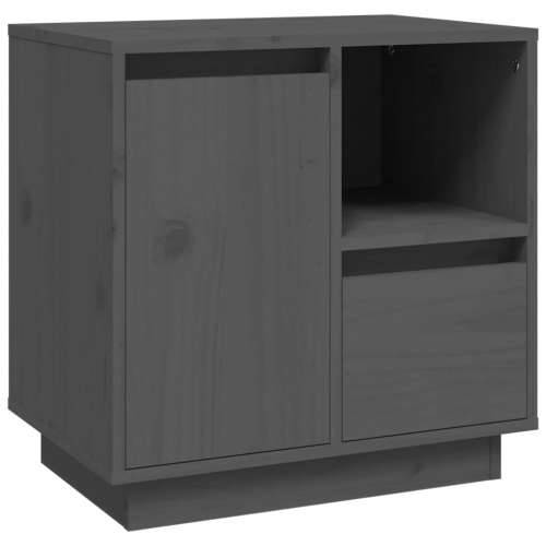 Noćni ormarić sivi 50 x 34 x 50 cm od masivne borovine - Siva 1 Cijena