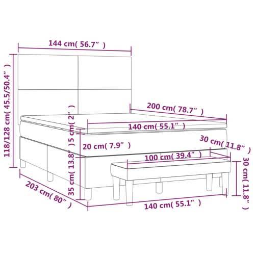 Krevet s oprugama i madracem tamnoplavi 140x200 cm baršunasti - Tamno plava 140 x 200 cm Gladak dizajn Cijena