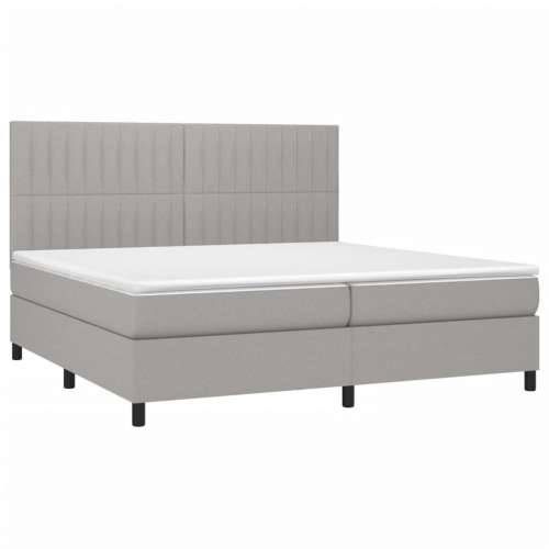 Krevet s oprugama i madracem svjetlosivi 200 x 200cm od tkanine - Svjetlosiva 200 x 200 cm Okomite pruge Cijena