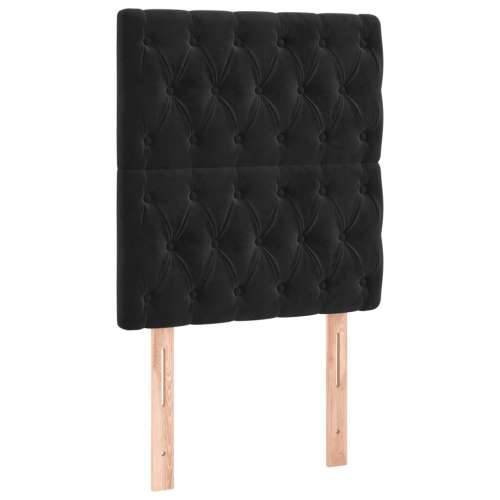 Box spring krevet s madracem crni 80 x 200 cm baršunasti - Crna 80 x 200 cm Dizajn s gumbima Cijena