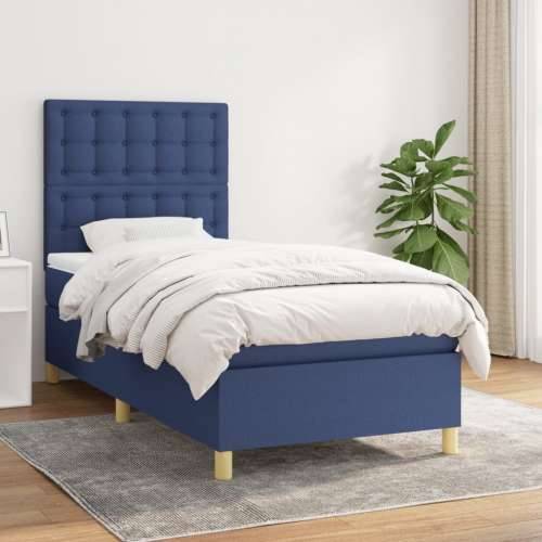Krevet s oprugama i madracem plavi 80x200 cm od tkanine - Plava 80 x 200 cm gumbi Cijena