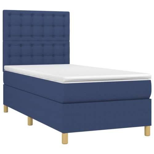 Krevet s oprugama i madracem plavi 80x200 cm od tkanine - Plava 80 x 200 cm gumbi Cijena