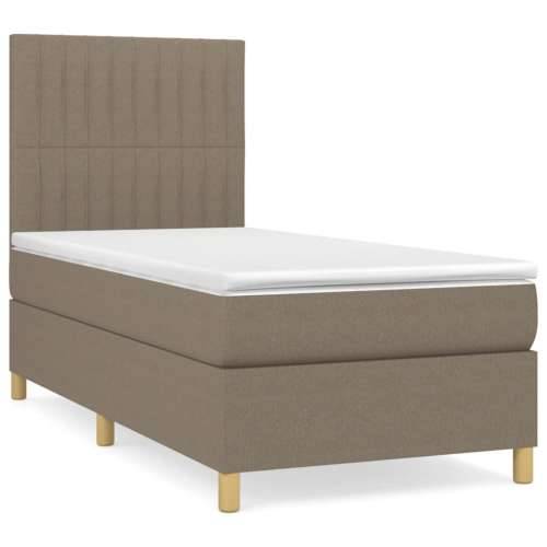 Krevet s oprugama i madracem smeđesivi 80x200 cm od tkanine - Sivo-smeđa 80 x 200 cm Okomite pruge Cijena
