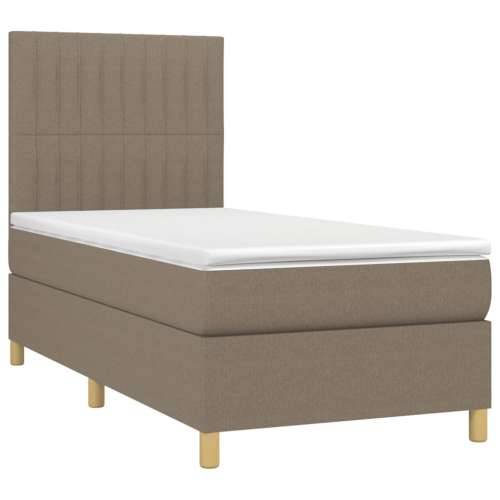 Krevet s oprugama i madracem smeđesivi 80x200 cm od tkanine - Sivo-smeđa 80 x 200 cm Okomite pruge Cijena