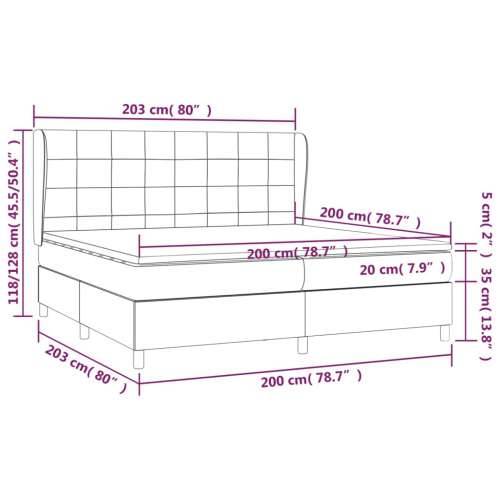 Krevet s oprugama i madracem svjetlosivi 200 x 200cm od tkanine - Svjetlosiva 200 x 200 cm Blok s kvadratima Cijena
