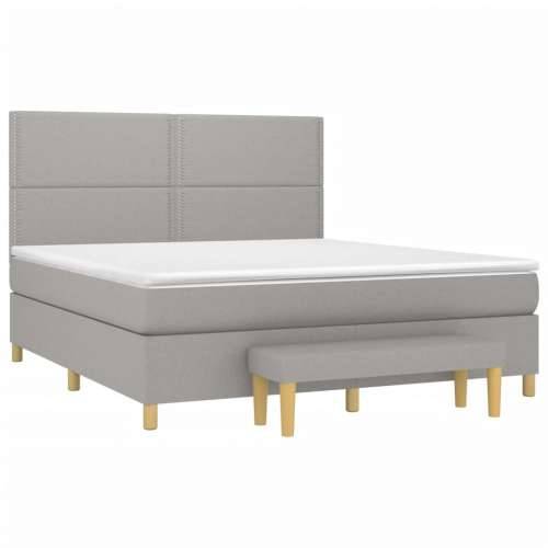 Krevet box spring s madracem svjetlosiva 160x200 cm tkanina - Svjetlosiva 160 x 200 cm Obično s čavlima Cijena