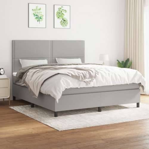 Krevet box spring s madracem svjetlosiva 160x200 cm tkanina - Svjetlosiva 160 x 200 cm Obično s čavlima Cijena