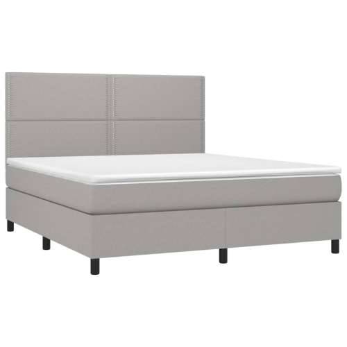 Krevet box spring s madracem svjetlosiva 160x200 cm tkanina - Svjetlosiva 160 x 200 cm Obično s čavlima Cijena