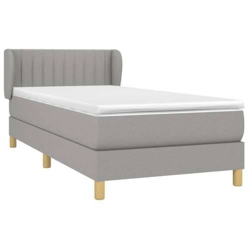Krevet s oprugama i madracem svjetlosivi 100x200 cm od tkanine - Svjetlosiva 100 x 200 cm Okomite pruge Cijena