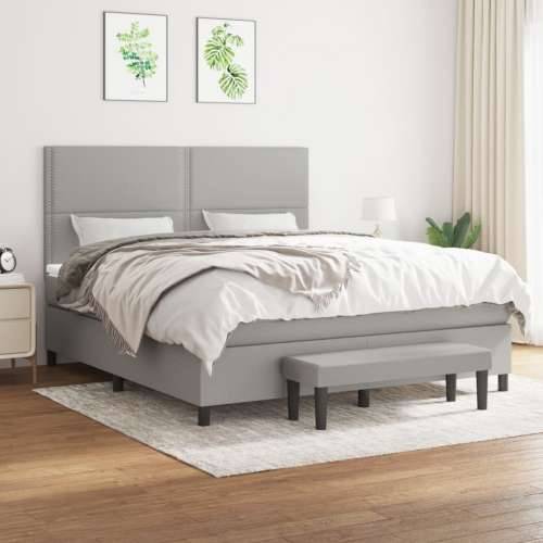 Krevet box spring s madracem svjetlosiva 160x200 cm tkanina - Svjetlosiva 160 x 200 cm Obično s čavlima Cijena