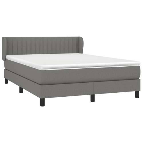 Krevet s oprugama i madracem tamnosivi 140x190 cm od tkanine - Tamno siva 140 x 190 cm Okomite pruge Cijena