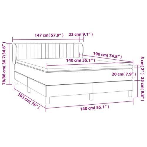 Krevet s oprugama i madracem tamnosivi 140x190 cm od tkanine - Tamno siva 140 x 190 cm Okomite pruge Cijena