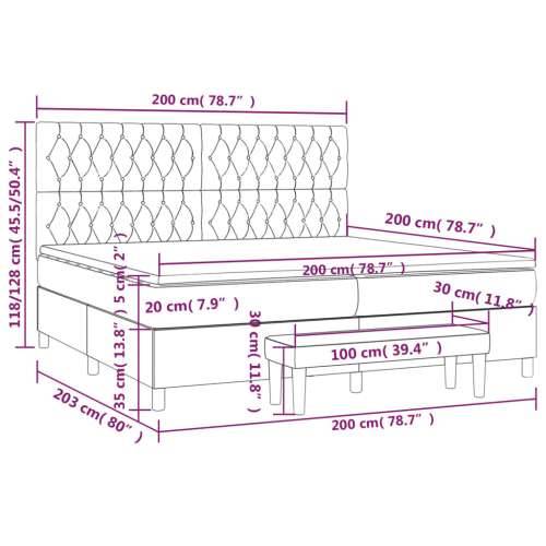 Krevet s oprugama i madracem crni 200x200 cm baršunasti - Crna 200 x 200 cm Dizajn s gumbima Cijena