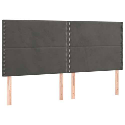 Krevet s oprugama i madracem tamnosivi 180x200 cm baršunasti - Tamno siva 180 x 200 cm Obično s čavlima Cijena
