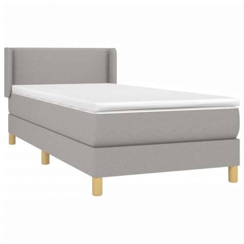 Krevet s oprugama i madracem svjetlosivi 100x200 cm od tkanine - Svjetlosiva 100 x 200 cm Obično s čavlima Cijena