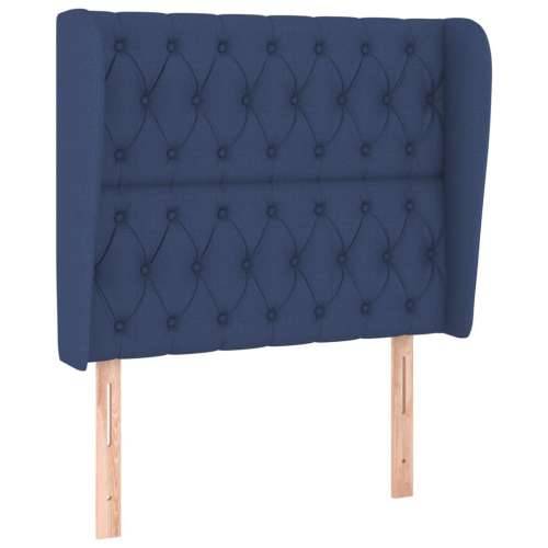 Krevet s oprugama i madracem plavi 90 x 190 cm od tkanine - Plava 90 x 190 cm Dizajn s gumbima Cijena