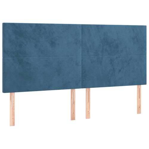 Krevet s oprugama i madracem tamnoplavi 160x200 cm baršunasti - Tamno plava 160 x 200 cm Gladak dizajn Cijena