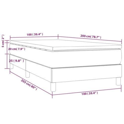 Krevet s oprugama i madracem smeđesivi 100 x 200 cm od tkanine Cijena