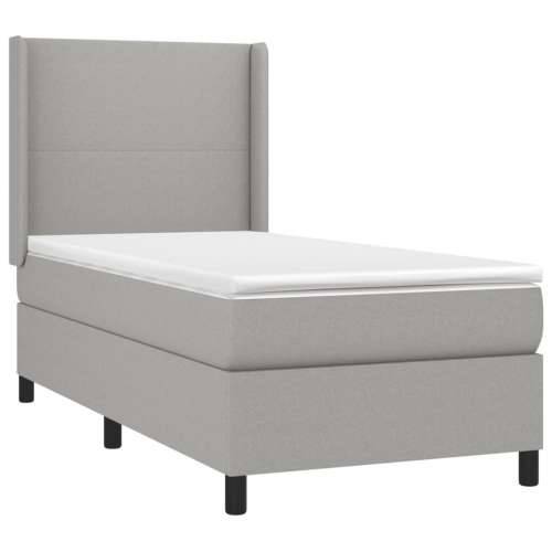 Box spring krevet s madracem svjetlosivi 90x190 cm od tkanine Svjetlosiva 90 x 190 cm Gladak dizajn Cijena