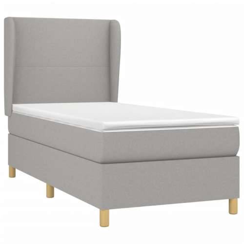 Box spring krevet s madracem svjetlosivi 90x190 cm od tkanine Svjetlosiva 90 x 190 cm Gladak dizajn Cijena