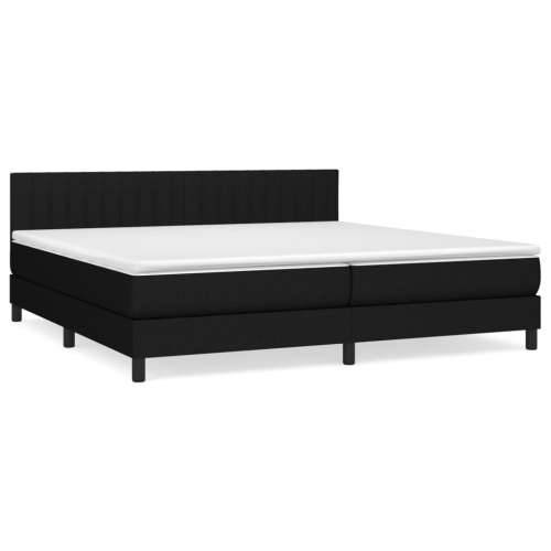 Krevet s oprugama i madracem crni 200x200 cm od tkanine - Crna 200 x 200 cm Okomite pruge Cijena