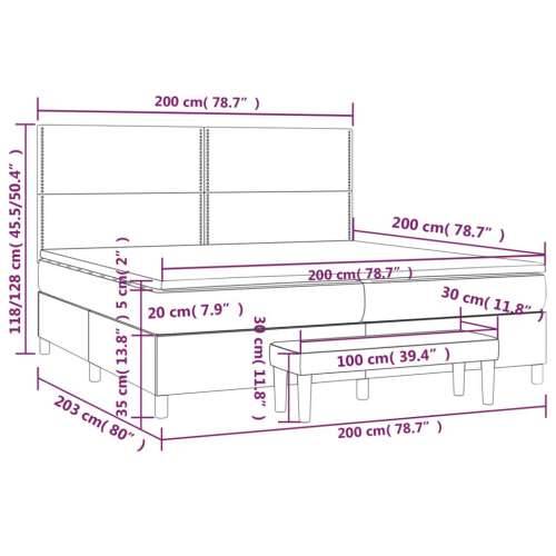 Krevet s oprugama i madracem crni 200x200 cm baršunasti - Crna 200 x 200 cm Obično s čavlima Cijena