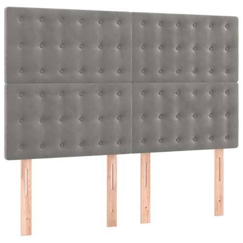 Krevet s oprugama i madracem svjetlosivi 140x200 cm baršunasti - Svjetlosiva 140 x 200 cm gumbi Cijena