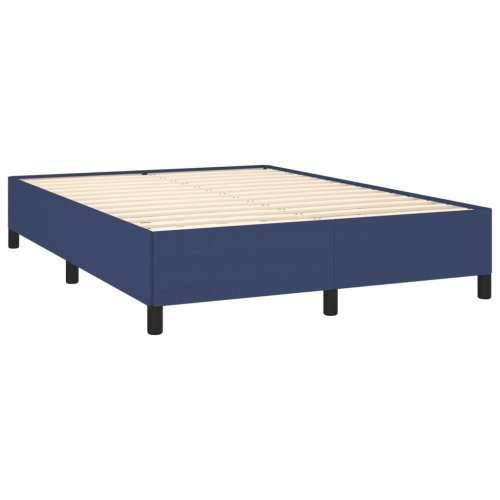 Krevet s oprugama i madracem plavi 140 x 190 cm od tkanine - Plava 140 x 190 cm Gladak dizajn Cijena